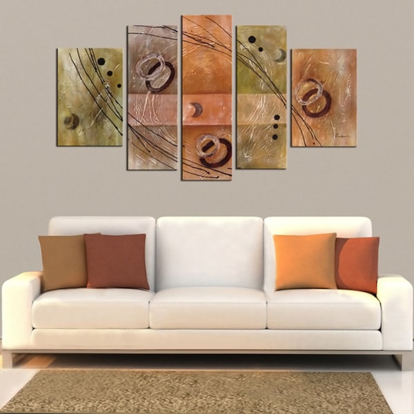 Hand-painted Oil on Canvas Wall Decoration 5-piece Art Set - 12509545