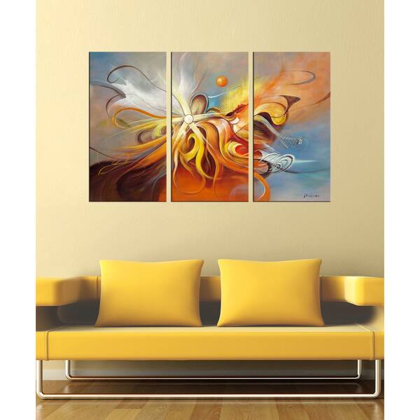 'Flying' Hand-painted Abstract Art Set - Overstock - 4573315