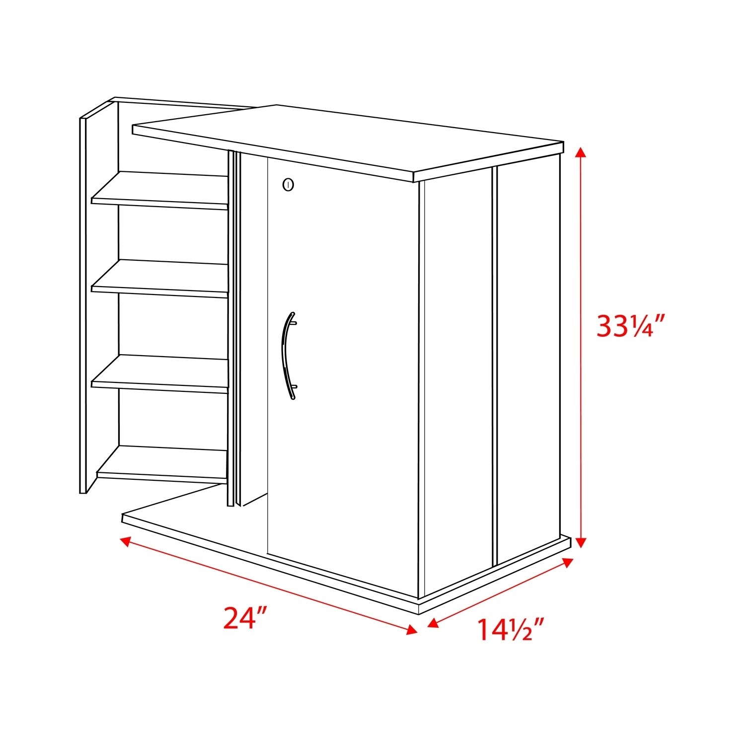 Prepac Bvs-0136 Black Small Locking Media Storage Cabinet for sale online 