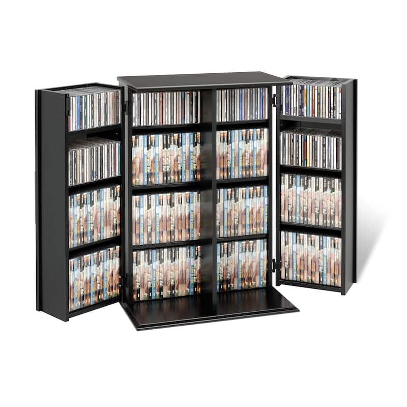 Locking Media Storage Cabinet - Black