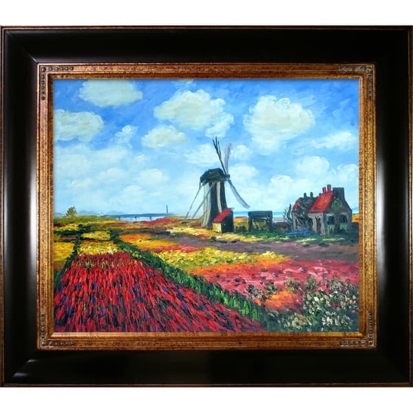 Monet 'Tulip Field with the Rijnsburg Windmill' Canvas Art - Overstock ...