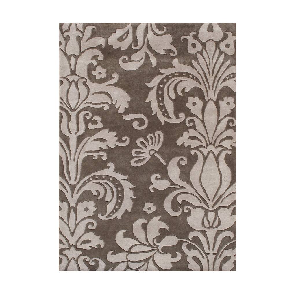 Alliyah Handmade Grey New Zealand Blend Wool Rug - 5' x 8'