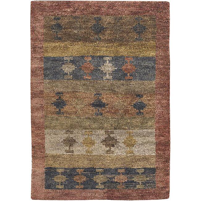 Hand-knotted Mandara Jute Rug (3'6 x 5'6) - multi - 3'6 x 5'6