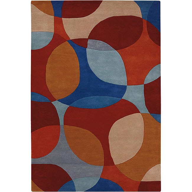 Hand tufted Multicolor Mandara New Zealand Wool Rug (5 X 76)