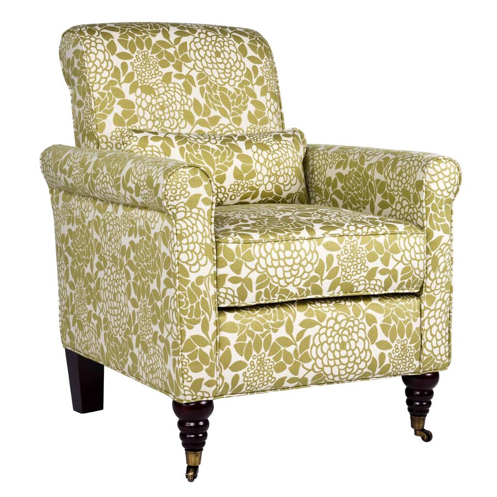 Handy Living Harlow Floral Lotus Green Arm Chair