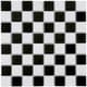 SomerTile 12x12-in Checker 1-3/8-in Black and White Porcelain Mosaic ...
