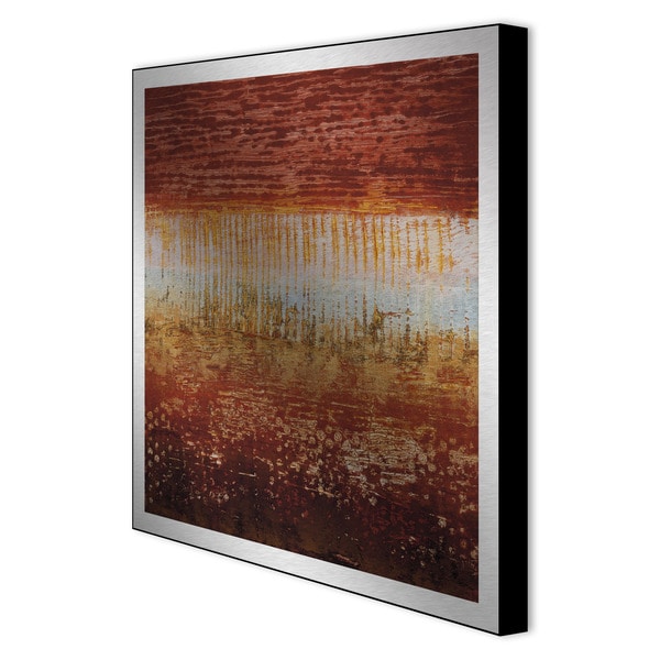 Benjamin Arnot 'Red Strata I' Framed Metal Art Metal Art