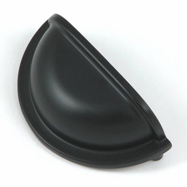 Stone Mill Matte Black Nantucket Cup Cabinet Pulls (Pack of 25)