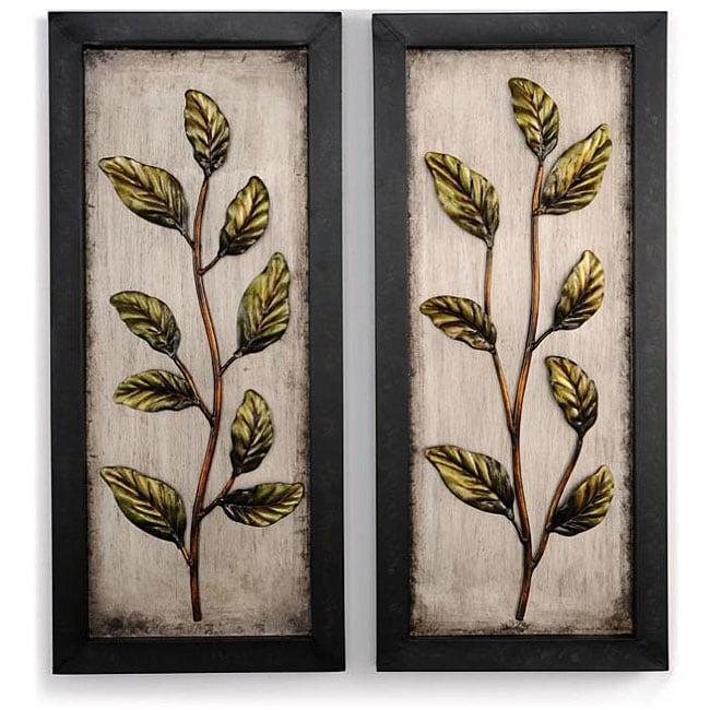 Shop Metal Leaf 14.5 x 32 Wall Art (Set of 2) - Free Shipping Today