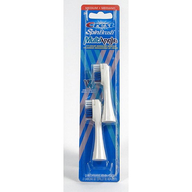 Crest Spinbrush Multiangle 2 pack Medium Brush Heads (set Of 4)