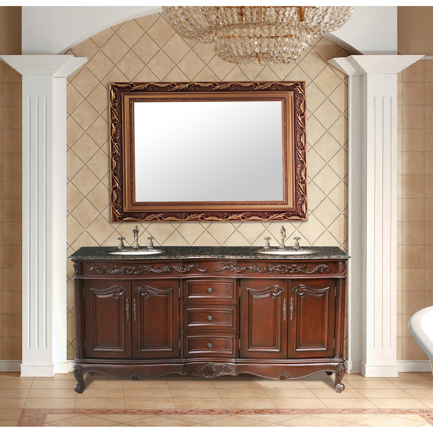 Stufurhome Saturn 72 inch Double sink Vanity