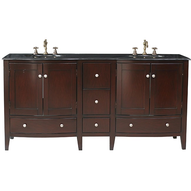 Stufurhome Stufurhome Corona 72 inch Double sink Vanity With Granite Top Brown Size Double Vanities