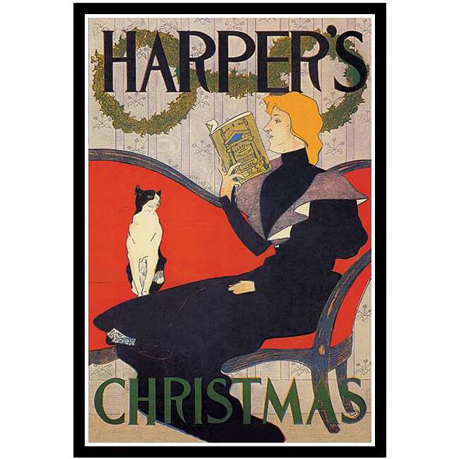 'Christmas with a Book' Framed Art Print