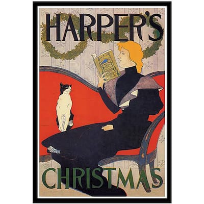 'Christmas with a Book' Framed Art Print