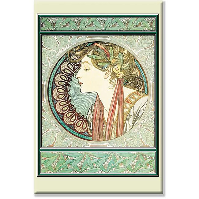 Alphonse Mucha A Womans Profile Gallery wrapped Canvas Art