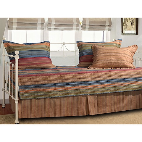 Greenland Home Fashions Katy 5-piece Striped Cotton/Microfiber Polyester Daybed Set
