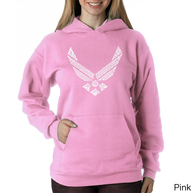 Los Angeles Pop Art Los Angeles Pop Art Womens Air Force Hoodie Pink Size S (4  6)