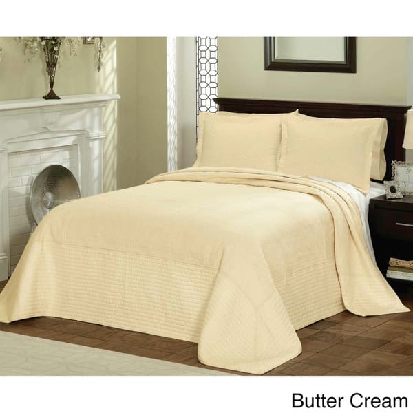 Vibrant Solid Colored Cotton Quilted French Tile Bedspread As Is Item Overstock 11389867