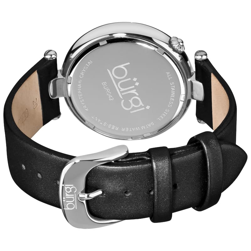 Burgi Women's Diamond Round Black Watch