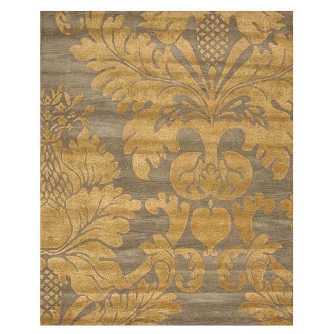 Hand tufted Blue/ Gold Wool Rug (4 X 6)