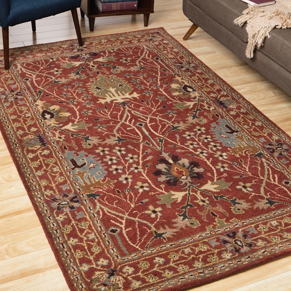 Shop Handtufted Wool Rust Traditional Oriental Morris Rug (5' x 8