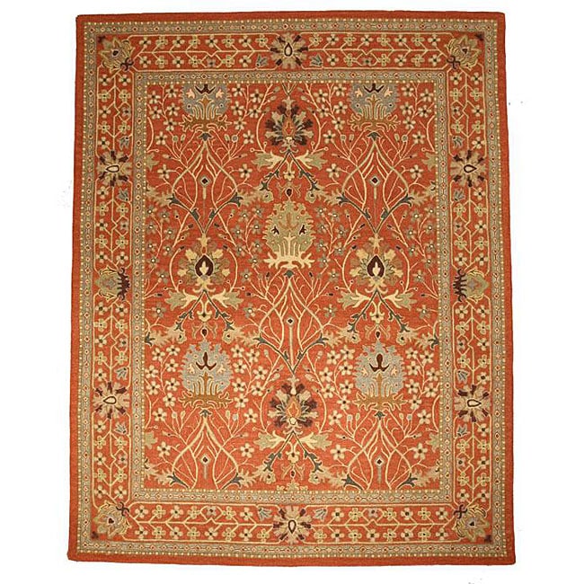 Hand tufted Rust/ Ivory Wool Rug (5 X 8)