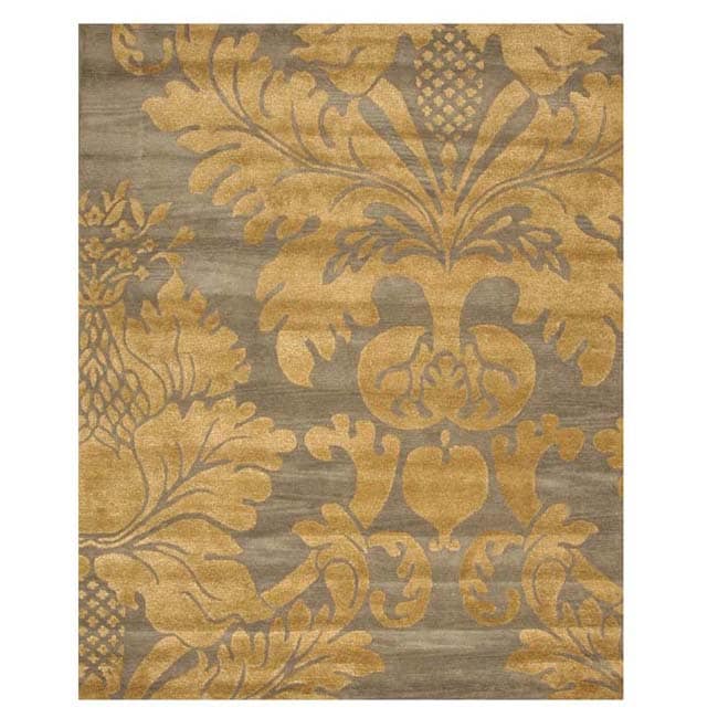 Hand tufted Grey/ Gold Wool Rug (5 X 8)