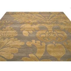 grey and gold rug | Roselawnlutheran - Hand-tufted Wool Blue Transitional Floral Hand-u0027Avalonu0027 Blue/ Gold â€¦