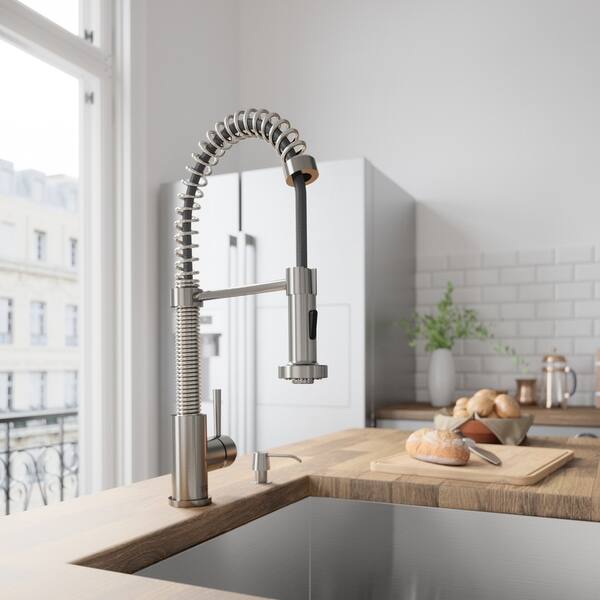 Shop Vigo Edison Stainless Steel Pull Down Spray Kitchen Faucet