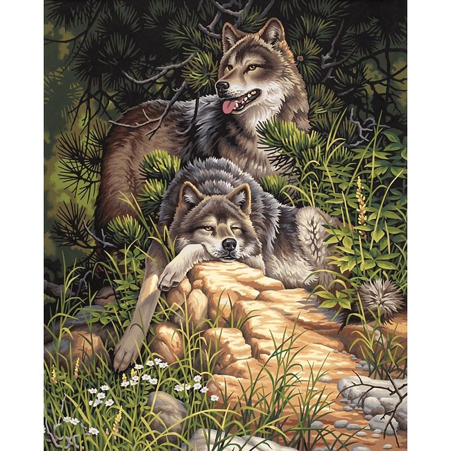 Dimensions Wild And Free Wolves Paint By Number Kit (16 X 20)