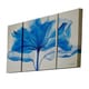 Hand-painted 'Blue Flower' Gallery-wrapped 3-piece Art Set - - 4653473