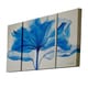 preview thumbnail 4 of 7, Hand-painted 'Blue Flower' Gallery-wrapped 3-piece Art Set