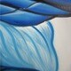 preview thumbnail 8 of 7, Hand-painted 'Blue Flower' Gallery-wrapped 3-piece Art Set