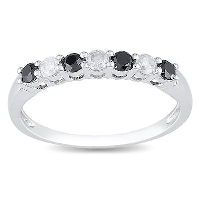 Miadora 10k Gold 1/2ct TDW Black and White Diamond Ring