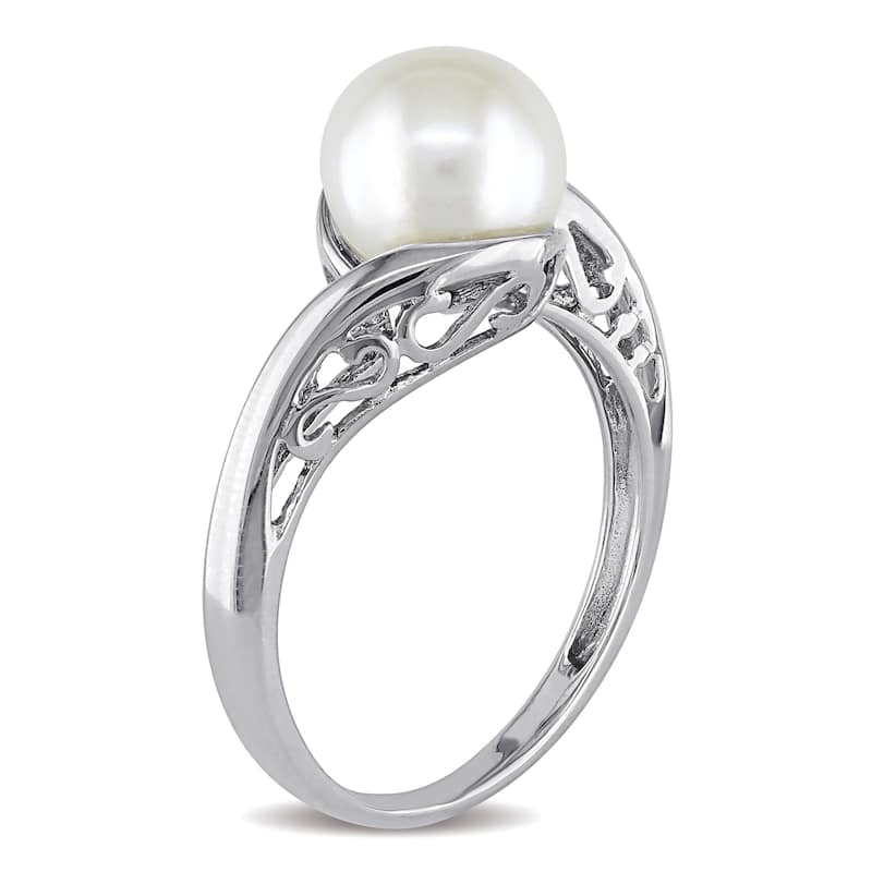 Miadora 10k White Gold Cultured Freshwater Pearl Ring (8-8.5 mm)