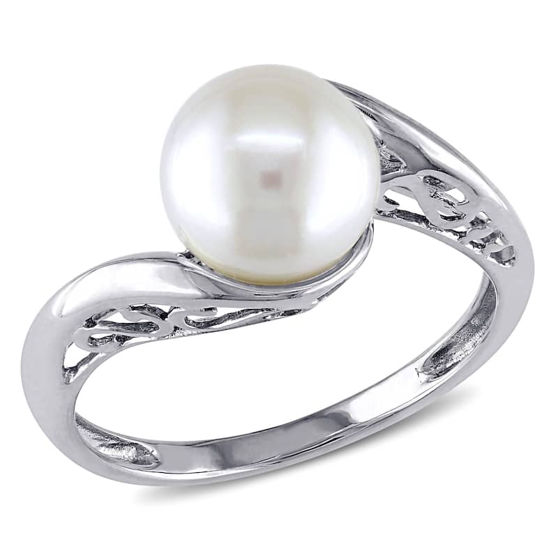 Miadora 10k White Gold Cultured Freshwater Pearl Ring (8-8.5 mm) - 9.5