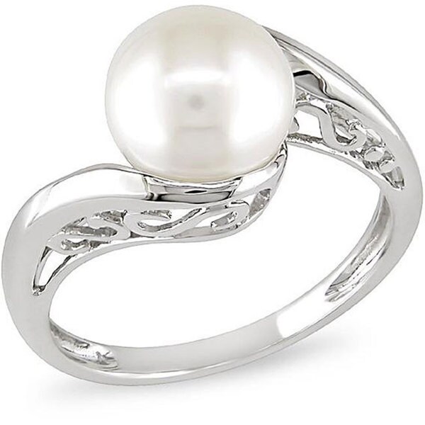Miadora 10k White Gold Cultured Freshwater Pearl Ring (8 8.5 mm)