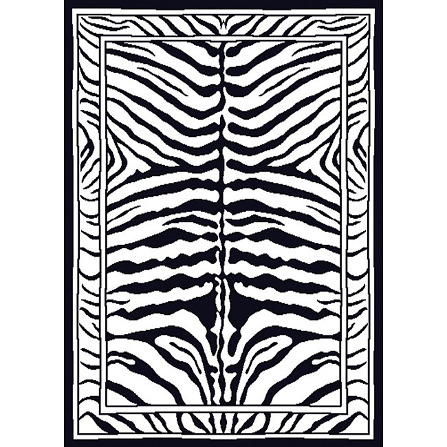 Contemporary Zebra Area Rug (52 X 74)