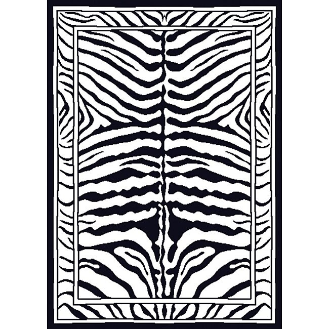 Contemporary Zebra Area Rug (78 X 107)