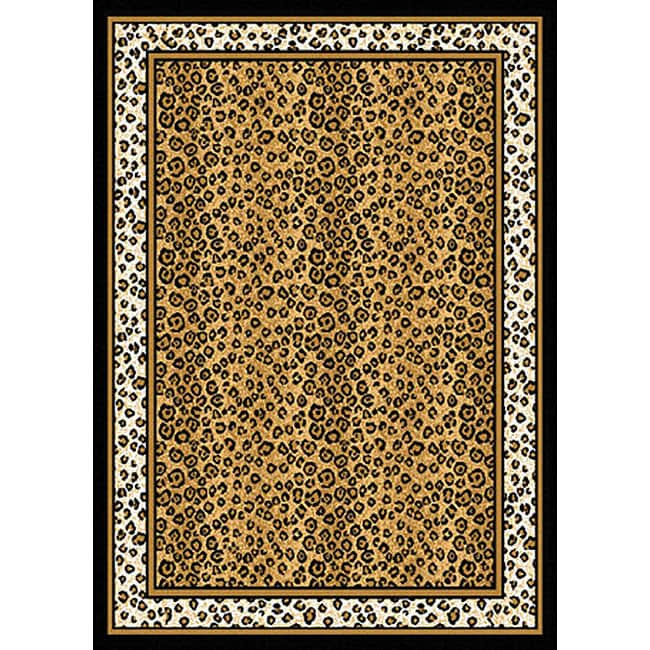 Leopard Border Rug (78 X 107)