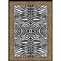 Zebra Border Area Rug (7'8 x 10'7) 7x9   10x14 Rugs