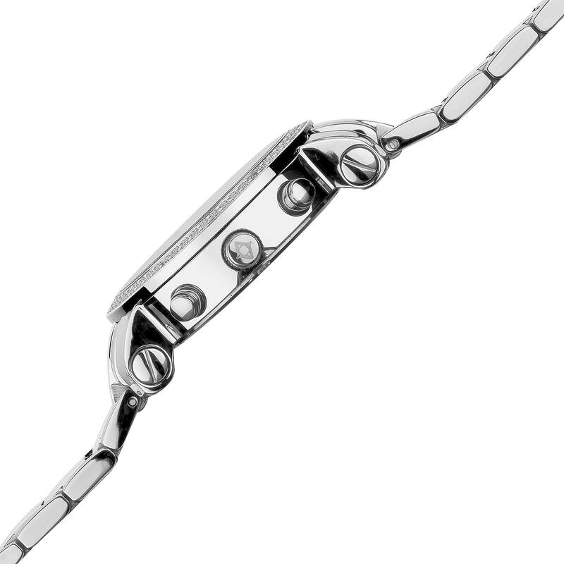 Akribos XXIV Women's Stainless Steel Diamond Multifunction Chronograph Silver-Tone Bracelet Watch