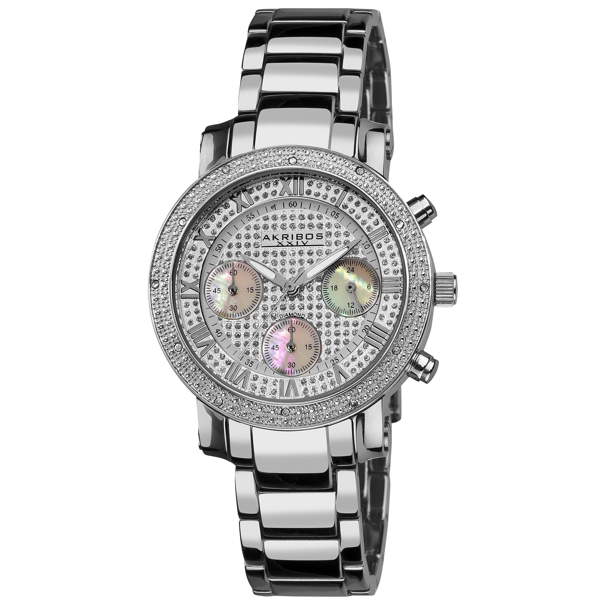 steel diamond chronograph bracelet watch msrp $ 675 00 today $ 127 99