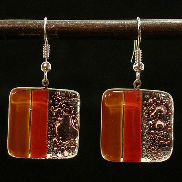 Shop Caramel Strawberry Delight Fused Glass Earrings (Chile) - Free ...