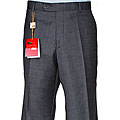 Men's Charcoal Grey Wool Flat-front Pants