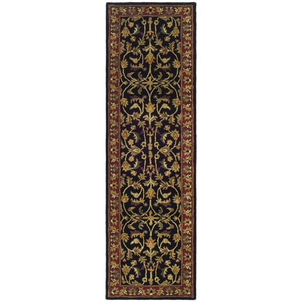 Safavieh Handmade Heritage Timeless Traditional Black/ Red Wool Runner (2'3 x 4')