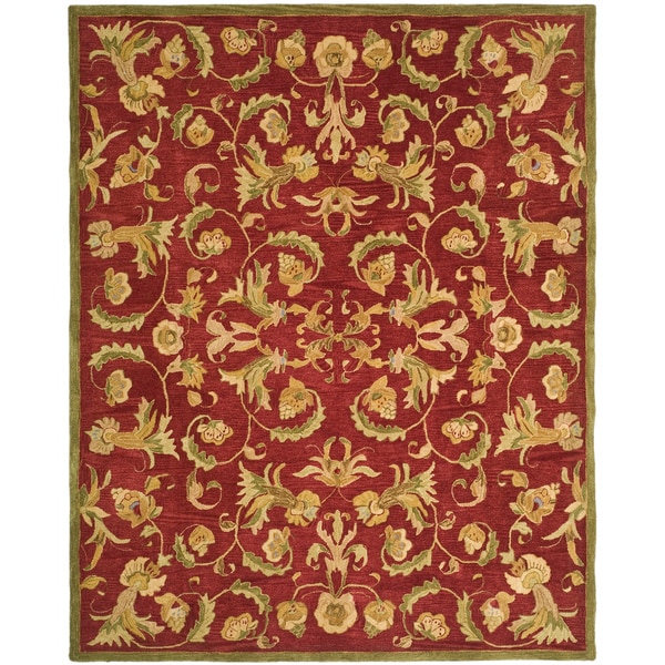 Safavieh Handmade Anatolia Oriental Traditional Burgundy Hand-spun Wool Rug - 8' x 10'