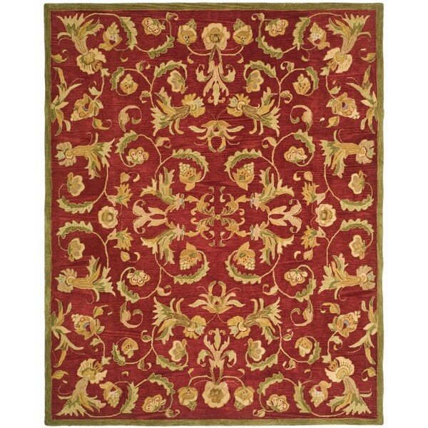 Safavieh Handmade Anatolia Oriental Traditional Burgundy Hand-spun Wool Rug - 9' x 12'