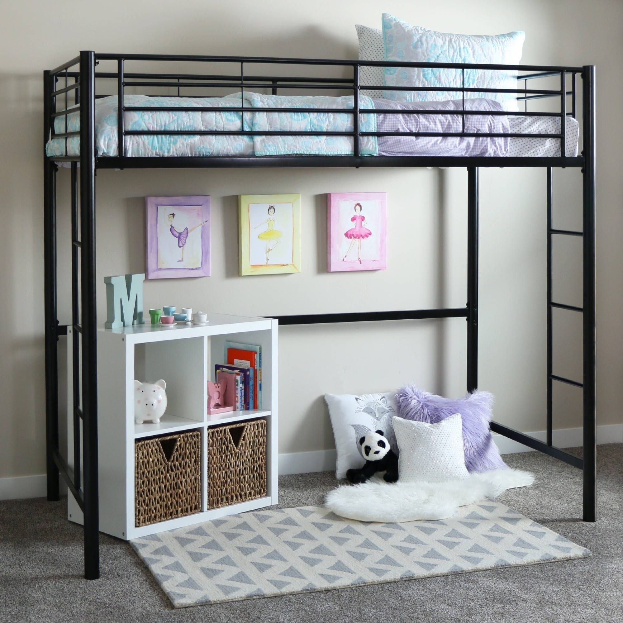 Shop Taylor Olive Abner Black Metal Twin Loft Bed On Sale