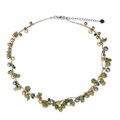 Handmade By Golden Silk Freshwater Pearl and Peridot Tropical Elite Strand Necklace (Thailand)